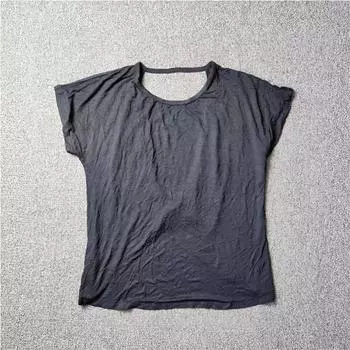 Export Women s Yoga Fitness Loose Comfortable Overclothes Quick-Drying Exercise Running Short Sleeve Black and White Pink and Green Tops Black One size