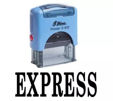 EXPRESS Self Inking Rubber Stamp Custom Shiny Office Стационарный штамп Impression Area 14 mm x 38 mm чёрный