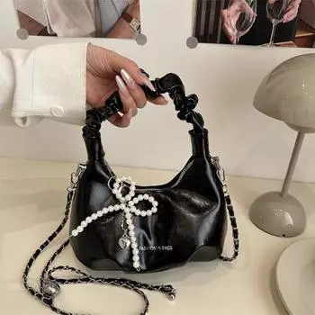 Exquisite and fashionable handbag bag women s new foreign style versatile solid color pleated bag, high-end trendy messenger bag