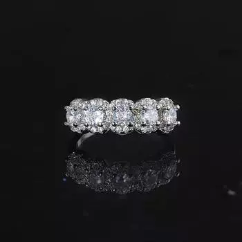 Изысканное и простое высококачественное кольцо из циркония квадратной формы, которое можно использовать на свадебных мероприятиях, блестящее посеребренное ювелирное кольцо 10 белый