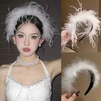 Exquisite Bridal Headwear Luxury Feather Hairband Elegant Wedding Headdress Hair Accessories Style 2