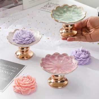 Exquisite Ceramics Candle Stand European Style Candlestick Craft Candle Holder Birthday Gift розовый