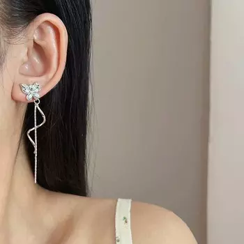 Exquisite crystal zircon butterfly tassel earrings simple long butterfly earrings ladies party jewelry gifts как