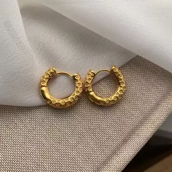 Exquisite Fashion Hammer Geometric Earrings Women S Irregular Plain Ring Ear Buckles Light Luxury Design Fashion Versatile Earrings