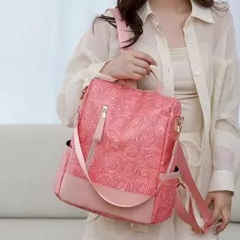 Exquisite floral PU fashion backpacks high quality large capacity sense of luxury personality women s