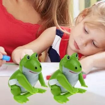 Exquisite Green Playing Solid Kids Spring Wind-up Frog Toy Children Gift Clockwork