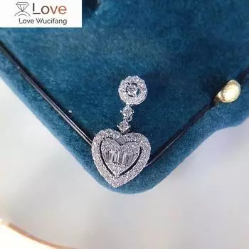 Exquisite Heart Shaped Pendant Necklace with Luxury Cubic Zirconia Jewelry Romantic Women Anniversary Gift 45cm