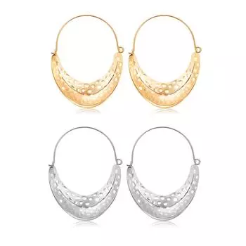 Exquisite Hollow U Shape Dangles Alloy Women Lady Vintage Earrings Gold