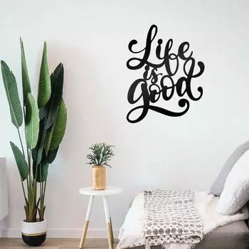 Exquisite Life is Good Metal Sign. 3D iron word. Vintage art decor. Rustic farmhouse for living room. Indoor or outdoor charm. чёрный