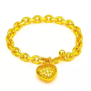 Exquisite Love Heart Bracelet Gold Fashion Jewelry Forever Love Good Luck Bangle Lover Gift