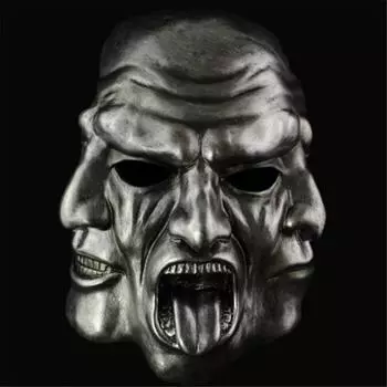 Exquisite Masks Threefaced Crafted From Durable Resin For Celebrations Halloween Silver Mask