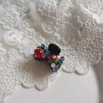 Exquisite Petite Rhinestone Bow Hairpin: Mini Claw Clip for Women, High Quality