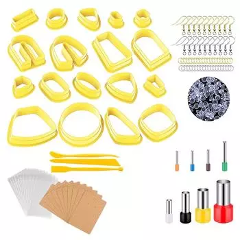 Exquisite Polymer Clay Cutters Trendy Colors Jump Rings with Earring Cards and Earring Hooks фиолетовый