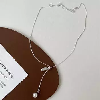Exquisite retro pearl necklace women s exquisite fashion pull-up sterling silver collarbone chain lady style autumn and winter neck chain new 925 silver