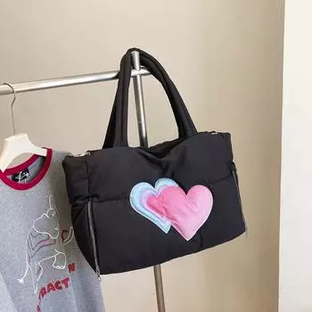 Exquisite Shoulder Bag Large Capacity Padded Handbag Travel Bag Puffer Tote Bag Office