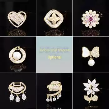 Exquisite Summer Zircon Brooch - Elegant Micro-Inlaid Pin for Fashionable High-End Attire