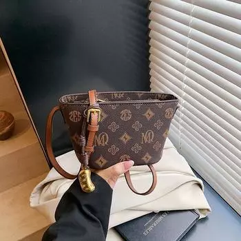 Exquisite Super Popular White Three-Color Bag Women 2025 New Summer Versatile Shoulder Small Bag High-Grade Mini Bucket Bag Coffee
