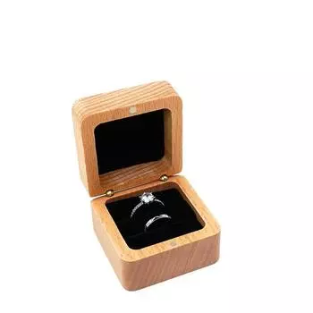 Exquisite Wood Rings Box Retro Ring Earring Holder Portable Earrings Display Tray Home Black Double Ring