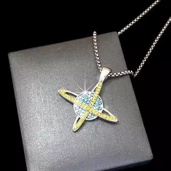 ExquisiteCreative Tide полное ожерелье из нержавеющей стали, женское ожерелье с полным сверлением, спутник Земли, простота, цветное ожерелье, ювелирные изделия для мальчиков