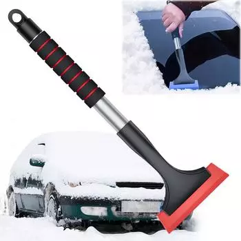 Extendable Ice Scraper with Sponge Handle Car Snow Scraper Ergonomic Car Snow Shovel Windscreen Protection Accessories синий