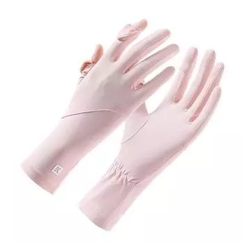Extended Wrist Guard Can Leak Two Fingers and Touch Screen for Women s Outdoor Palm Wear Resistant Fashion Summer Ice Silk Gloves One Size