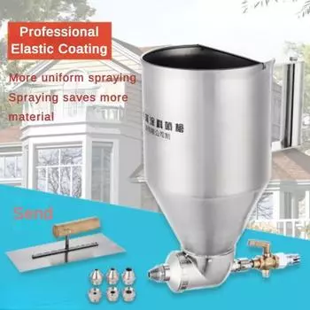 Exterior Wall Real Stone Paint Spray Gun Diatom Mud Stainless Steel Integrated Molding Pot Architectural Paint Latex Paint Spray Gun