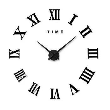 Extra 3d Diy Large Roman Numerals Luxury Mirror Wall Sticker Clock Home Decor Large