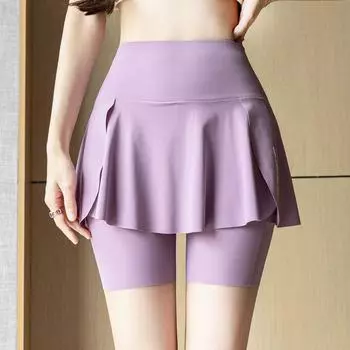 Extra Fat Quick-Drying Plus Size Ladies Morning Run Workout Yoga Pants Purple 2XL Suggested 65.00 kg-75.00 kg