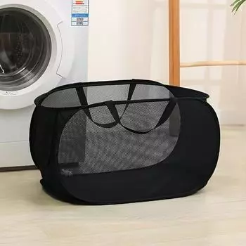 Extra-Large Mesh Laundry Hamper with Handles - Foldable, Versatile Storage Bag for Dirty Clothes in Multiple Rooms, Laundry Baskets