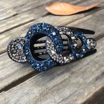 Extra Large Mother Hairpin Fashion Rhinestone Duckbill Clip Updo Horizontal Clip 12.5*5.5cm