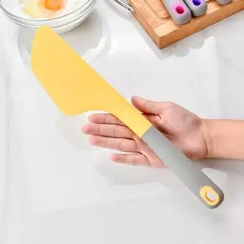 Extra Large Silicone Cream Baking Scraper 34cm Non-Stick Butter Spatula Smoother Spreader Heat Resistant Cookie Pastry Scraper фиолетовый