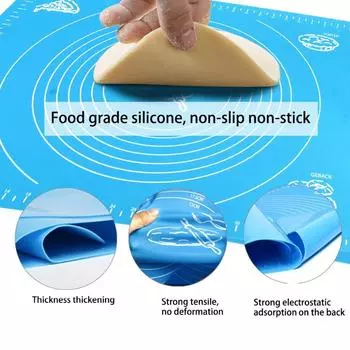 Extra Large Silicone Kneading Dough Mat Cookie Pastry Baking Pads Kitchen Table Mat Non-Stick Paste Flour Table Sheet Bakeware 1Pcs