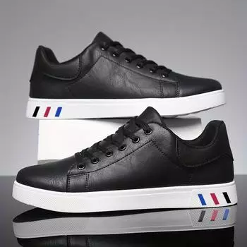 Extra large size 48 new leather men s casual shoes student board shoes trendy waterproof sports shoes low top 39