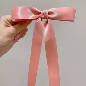 Extra Long Bow Ribbon Hair Clip Top Clip French Style Girl Hair Clip Hair Accessory For The Back Of The Head When Going Out