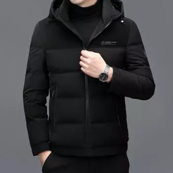 Пуховик мужской для экстремально низких температур, утолщенный и теплый, зимний, белый, с отворотами, куртка для новогоднего сезона для пап среднего возраста M