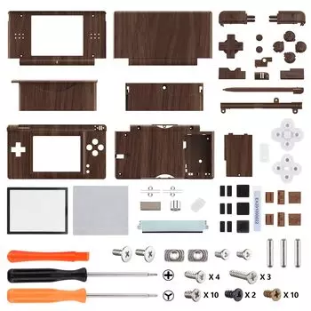 eXtremeRate Собранный индивидуальный шаблон сменного корпуса, совместимый с DS, сменная кнопка, экранная линза, совместимая с Nintendo DS Lite Lite,