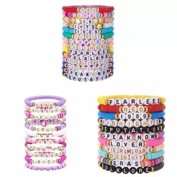 EY# 11/14 шт. Браслет с буквами и бусинами, креативный для поклонников Тейлор Свифт, женщин и девочек Style C