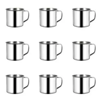 EY# 200ml Childrens Water Cup Tea Cup with Handle Stainless Steel for Camping Pi