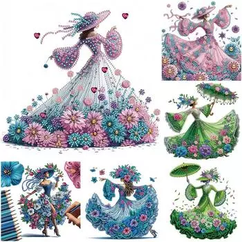 EY # 5D DIY Частичная дрель специальной формы Набор для алмазной живописи Элегантная леди Decora CX028