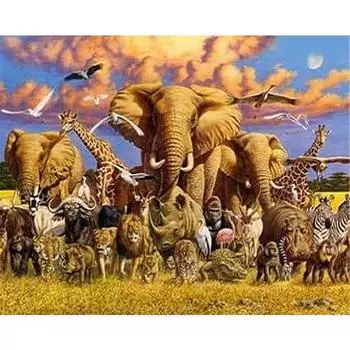 EY# 5D DIY Full Round Drill Diamond Painting Tropical Animal Decor Art Craft 50x