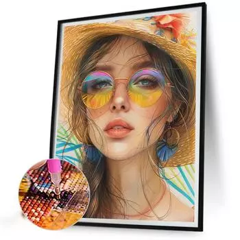 EY# 5D DIY Полный Круглый Дрель Алмазная Картина Девочка Набор Домашний Декор Искусство Ремесло w3992