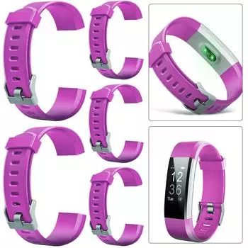 EY# 5Pcs 20mm Replacement Band Silicone Smart Watch Wrist Strap for ID115Plus HR