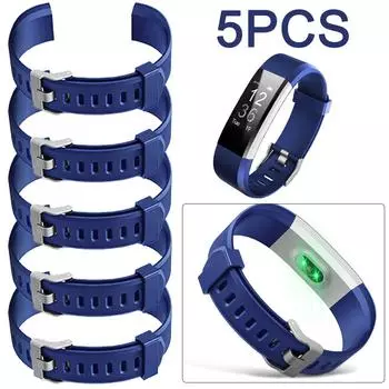 EY# 5Pcs 20mm Replacement Band Silicone Smart Watch Wrist Strap for ID115Plus HR