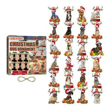 EY# 6 шт. Рождественская елка Щенок Собака Подвесные подвески Деревянные украшения DIY Craft Ra