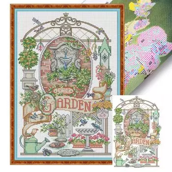 EY# Частичная вышивка Эко-хлопковая нить 14CT Напечатанная девочка Набор для вышивки крестом J784