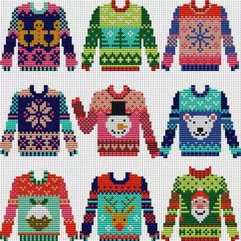 EY# Частичная вышивка Эко-хлопковая нить 14CT Печатный свитер Набор для вышивки крестом J789