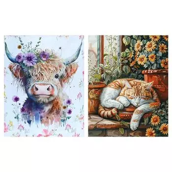 EY# Полная вышивка Эко-хлопковая нить 11CT Печатный набор для вышивки крестом с изображением животных Искусство 1