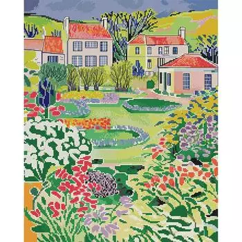 EY# Полная вышивка Эко-хлопковая нить 14CT Печатный цветок Набор для вышивки крестом Искусство