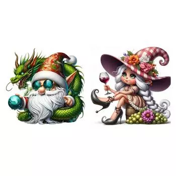 EY# Полная вышивка Эко-хлопковая нить 18CT Печатный Гном Набор для вышивки крестом Искусство 1