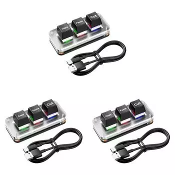 EY# RGB Mini Cut Copy Paste Keyboard 3-клавишная USB Type-C игровая механическая клавиатура
